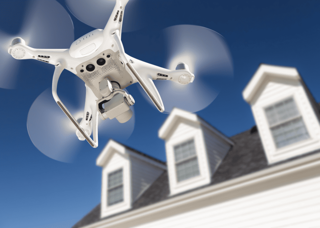 Drones allow home inspectors to inspect the roof of a home.